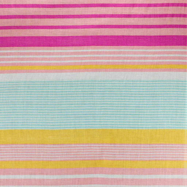 Cotton Stripe Tassel Scarf, Pink Mix