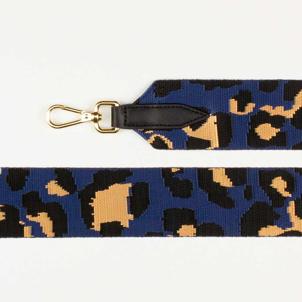 Bag Strap, Navy Leopard (Metallic)