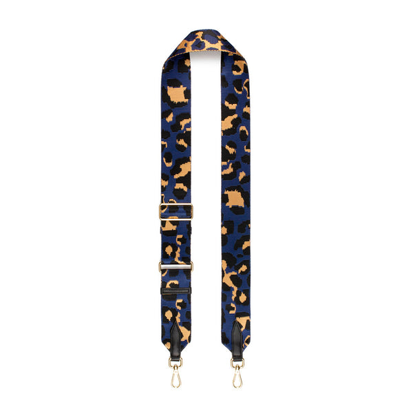 Bag Strap, Navy Leopard (Metallic)