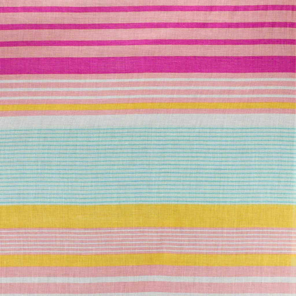 Cotton Stripe Tassel Scarf, Pink Mix