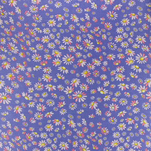 Daisy Print Scarf, Blue Mix