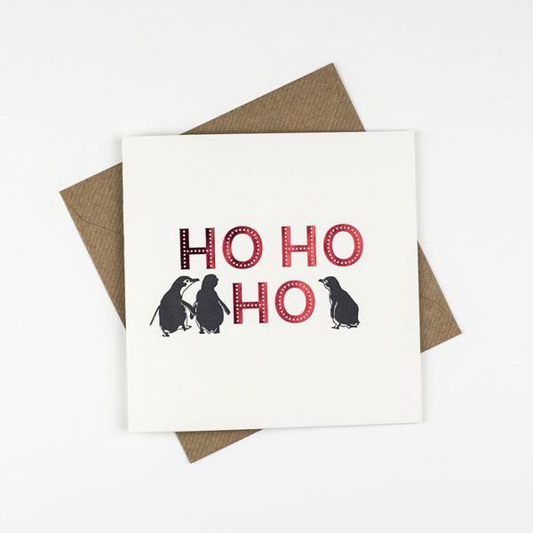 Penguin Ink Ho Ho Ho Red Foil Card