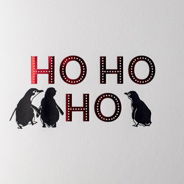 Penguin Ink Ho Ho Ho Red Foil Card