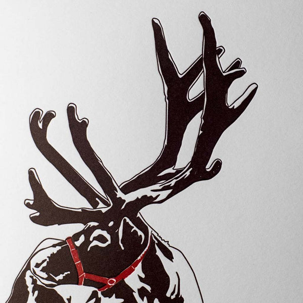 Penguin Ink Reindeer Card